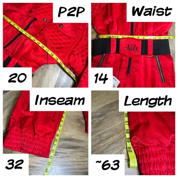 Vintage NILS One Piece Red Snowsuit Sz 10 - Picture 4 of 10